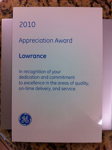 GE Oil & Gas Appreciation Award